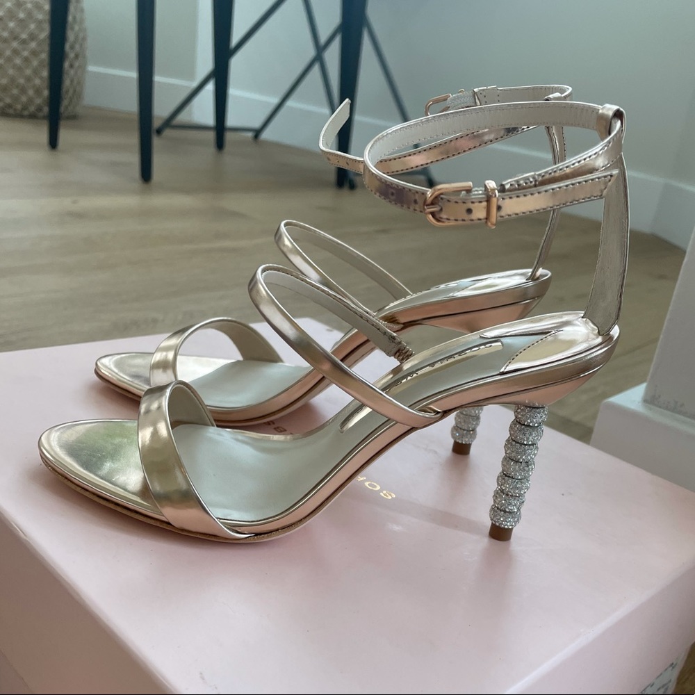 Sophia Webster Rosalind crystal-embellished metallic leather sandals